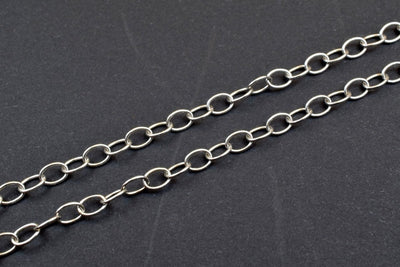 925 Sterling Silver Chain With Rhodium Filled On Top for Jewelry Making By Foot MADE IN ITALY Item# SSC016R jewelry making...