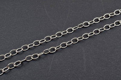 925 Sterling Silver Chain With Rhodium Filled On Top for Jewelry Making By Foot MADE IN ITALY Item# SSC016R jewelry making...