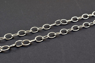 925 Sterling Silver Chain With Rhodium Filled On Top for Jewelry Making By Foot MADE IN ITALY Item# SSC016R jewelry making...