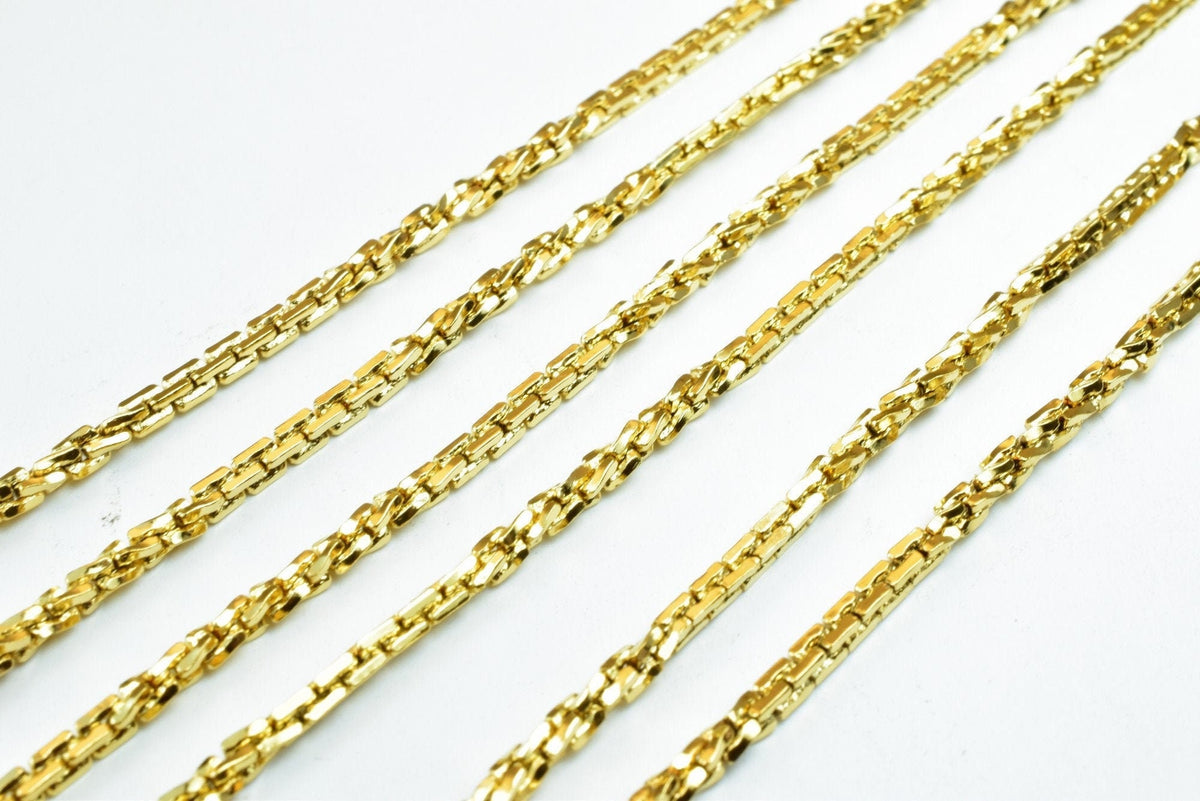 18K Gold Filled Alternative Chain - Tarnish Resistant Jewelry Supply - , Durable Finish, 3mm Width, 17 3/4 Inch