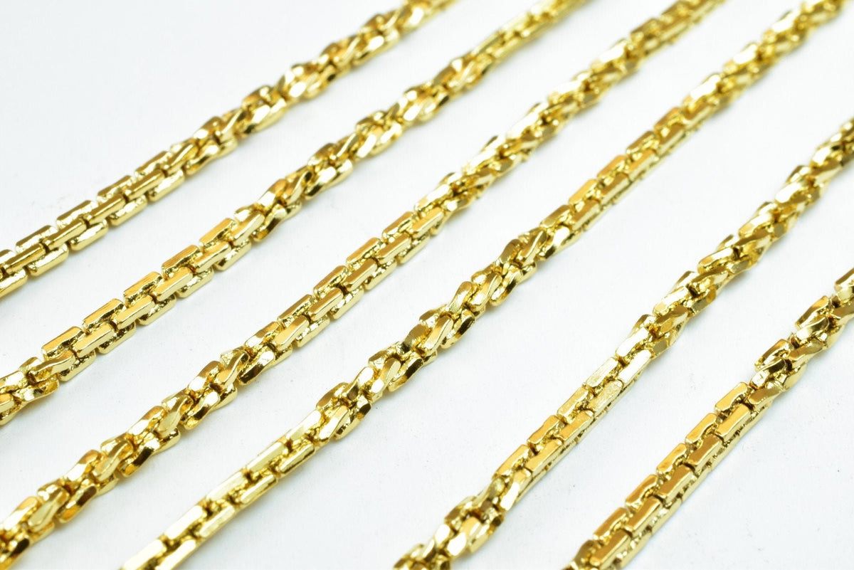 18K Gold Filled Alternative Chain - Tarnish Resistant Jewelry Supply - , Durable Finish, 3mm Width, 17 3/4 Inch