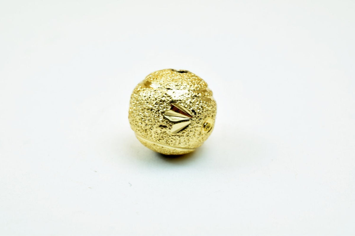 10mm Gold Filled Alternative Stardust Diamond Cut Beads: Round Ball Design - 18K Gold , Tarnish Resistant, Jewelry Supplies