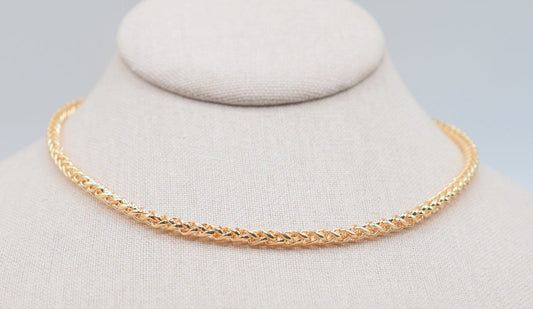 18k Gold Plated chain wheat chain thickness 2mm/4mm findings for jewelry making gfc097/gfc126 sold by the foot jewelry mak...