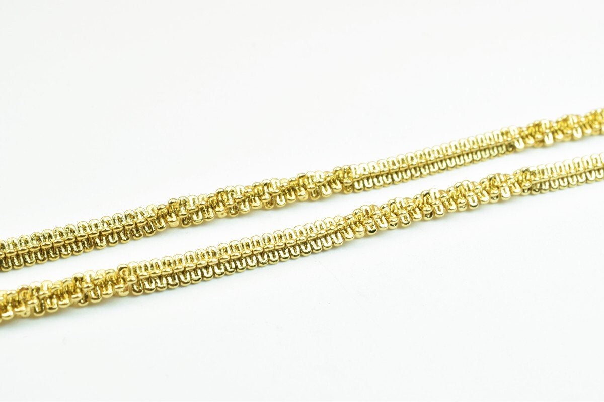 18K Gold Filled Alternative Chain: Durable Gold , Twisted and Straight Links - Tarnish-Resistant, Jewelry, Unisex Wear