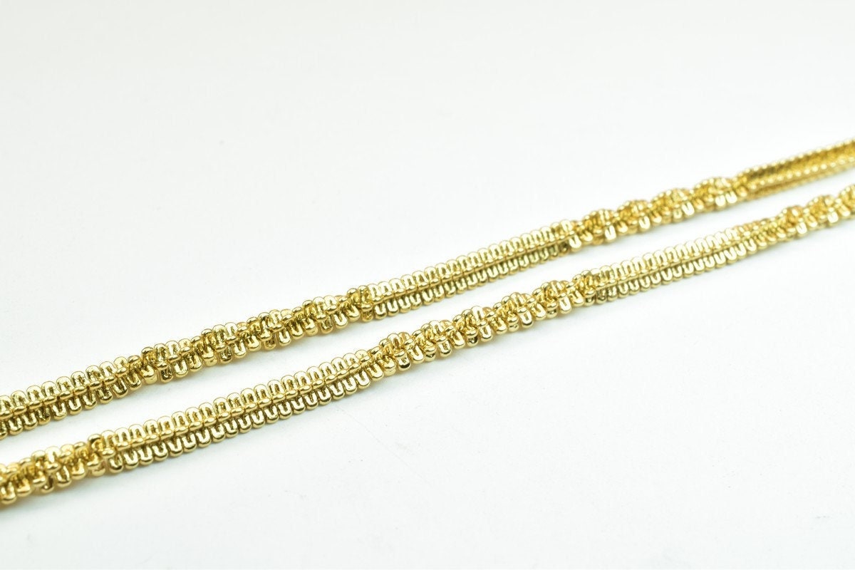 18K Gold Filled Alternative Chain: Durable Gold , Twisted and Straight Links - Tarnish-Resistant, Jewelry, Unisex Wear