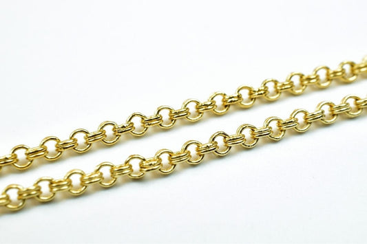 18k Gold Filled Alternative Chain Jewelry Making Supply, Finish (2mm Width, 1mm Thickness, 18 Inch with Clasp)