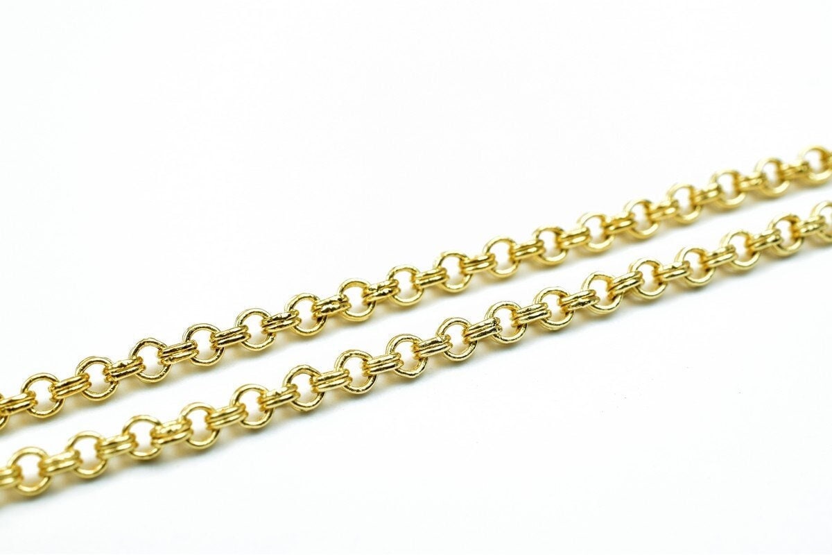 18k Gold Filled Alternative Chain Jewelry Making Supply, Finish (2mm Width, 1mm Thickness, 18 Inch with Clasp)