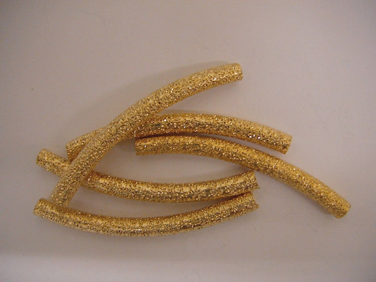 18K Gold Filled EP Tube 3x35mm Gold Filled Stardust Curve tube, GF1542A jewelry making supplies