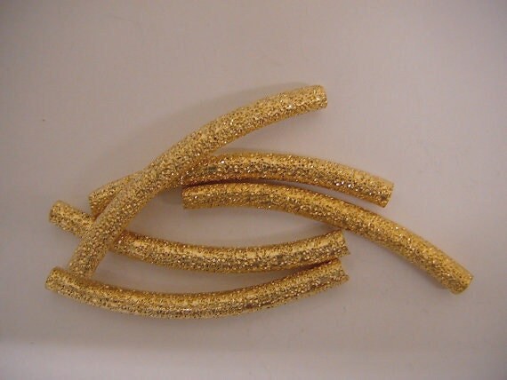 18K Gold Filled EP Tube 3x35mm Gold Filled Stardust Curve tube, GF1542A jewelry making supplies - detail image 3