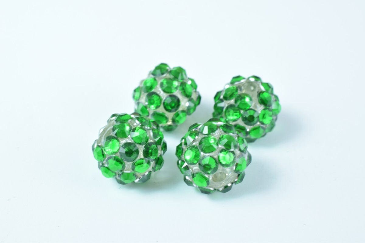 12mm Rhinestone Resin Beads, Shamballa, Round Ball Beads, for Macrame Bracelet, Basketball wives Earring 9 Colors set of 1...
