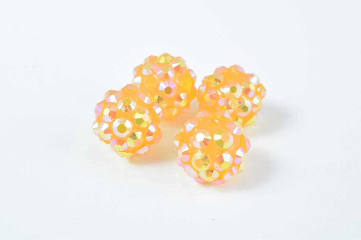 12mm Rhinestone Resin Beads, Shamballa, Round Ball Beads, for Macrame Bracelet, Basketball wives Earring 9 Colors set of 1...