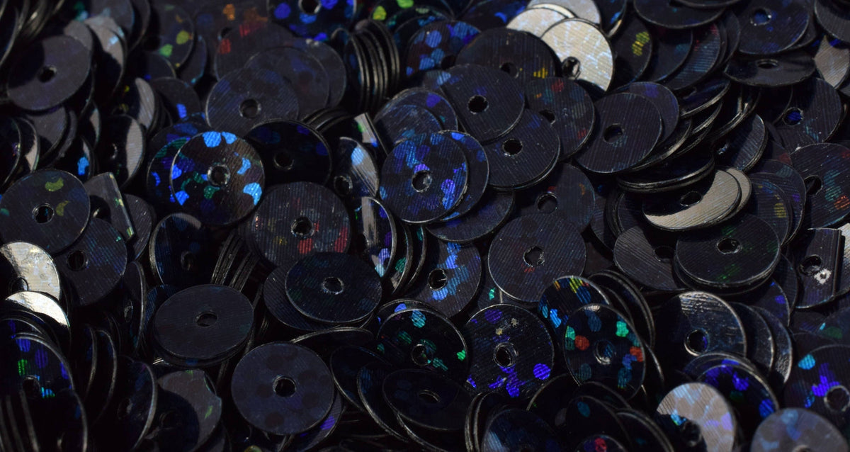 Midnight Blue Black Iridescent Sequins - Loose Round Paillettes - 3/4/6mm Sizes, Sheen Surface, Lightweight, Ideal for Costumes and Apparel