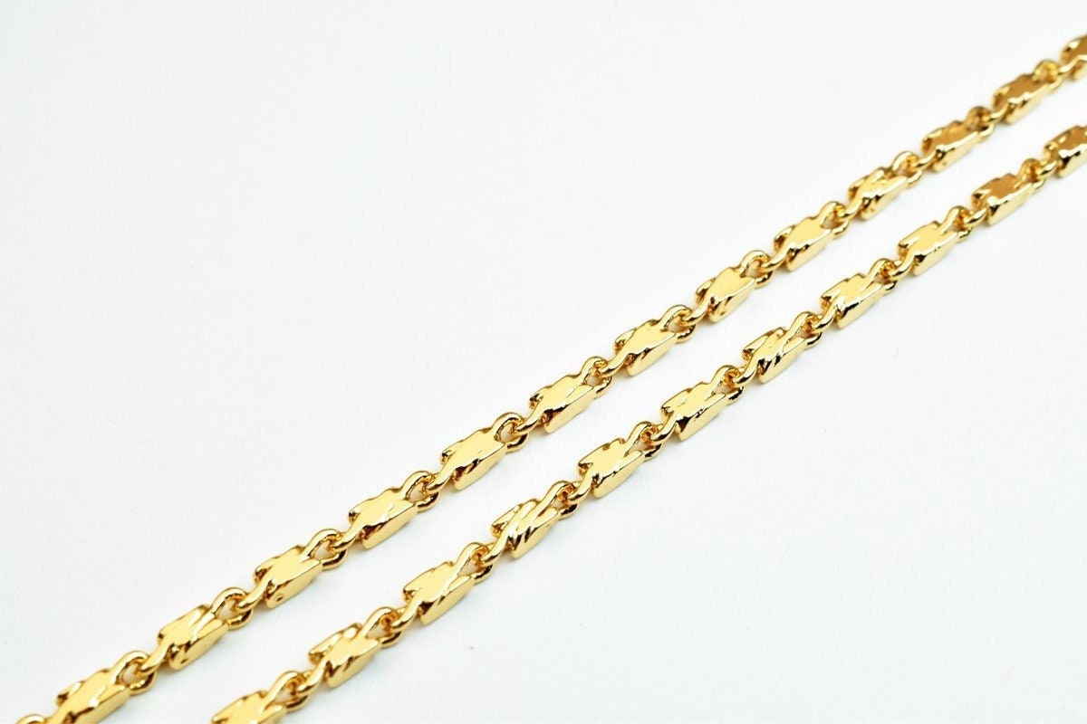 18K Pinky Gold Filled Look, EP Chain Size 17.25" Long 2mm Width 2mm Thickness  CG362 jewelry making supplies