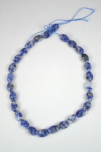 Sodalite Oval Stone Beads, Sold by 1 strand of 28pcs, 14x10mm, 1mm hole opening jewelry making supplies - detail image 5