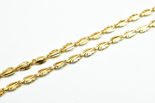 18K Pinky Gold Filled Look, EP Chain Size 17.4" Long 2mm Width 1mm Thick  CG375 jewelry making supplies