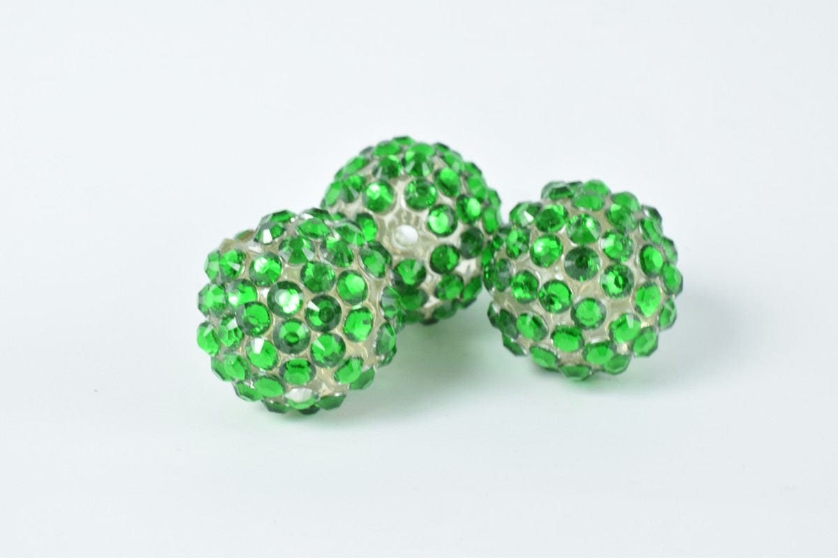 18mm Rhinestone Resin Beads, Shamballa, Round Ball Beads, for Macrame Bracelet, Basketball wives Earring 11Colors set of 1...