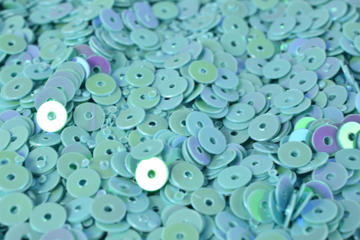 3 4mm Turquoise Sheen Round Sequins - Iridescent Loose Paillettes - Center Hole, Lightweight Craft Supplies, Apparel Decor