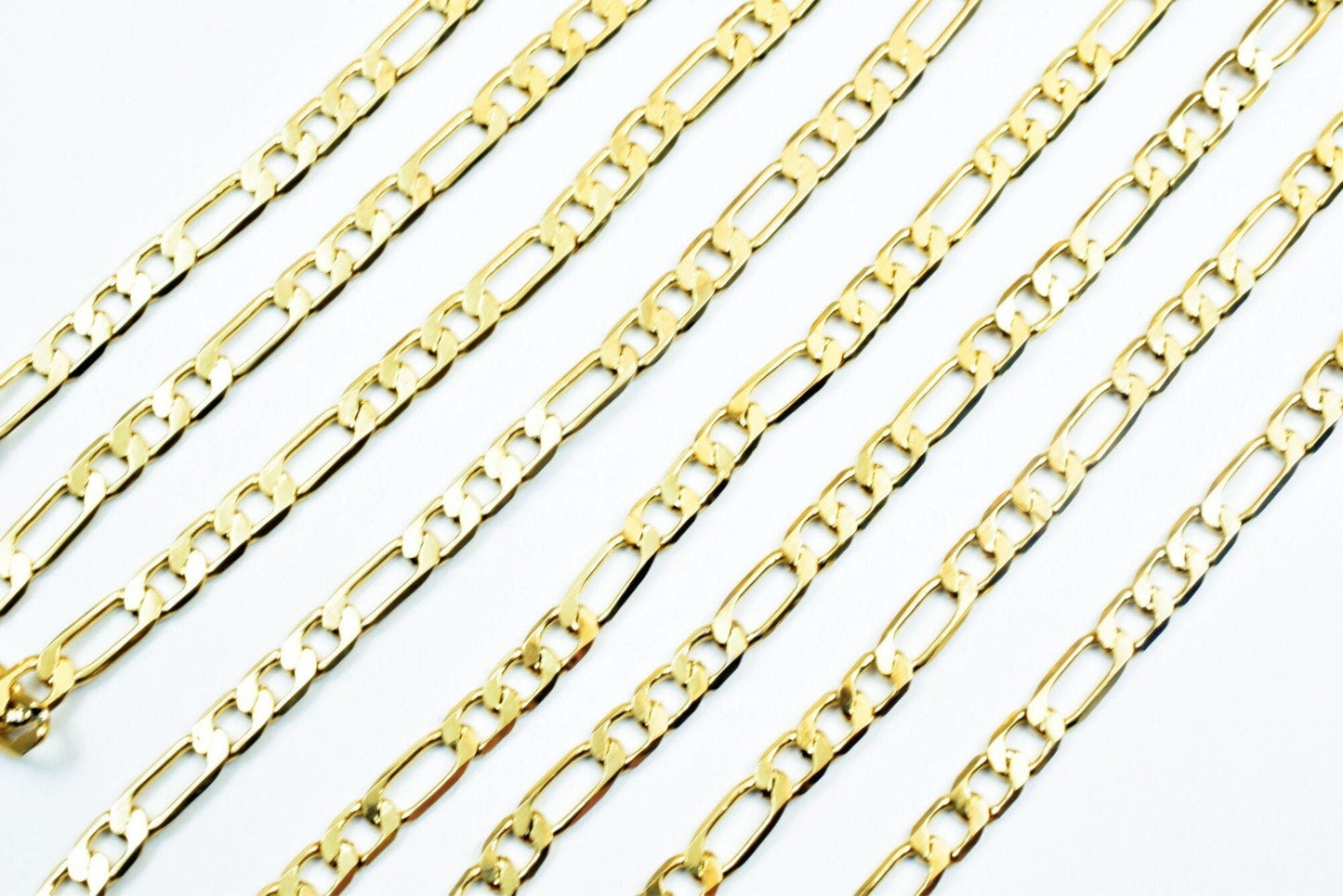 ed Figaro Chain 17.5 Inch: Rich Gold Appearance - Durable , 2.5mm Width, Clasp 10x5mm, Jewelry Making