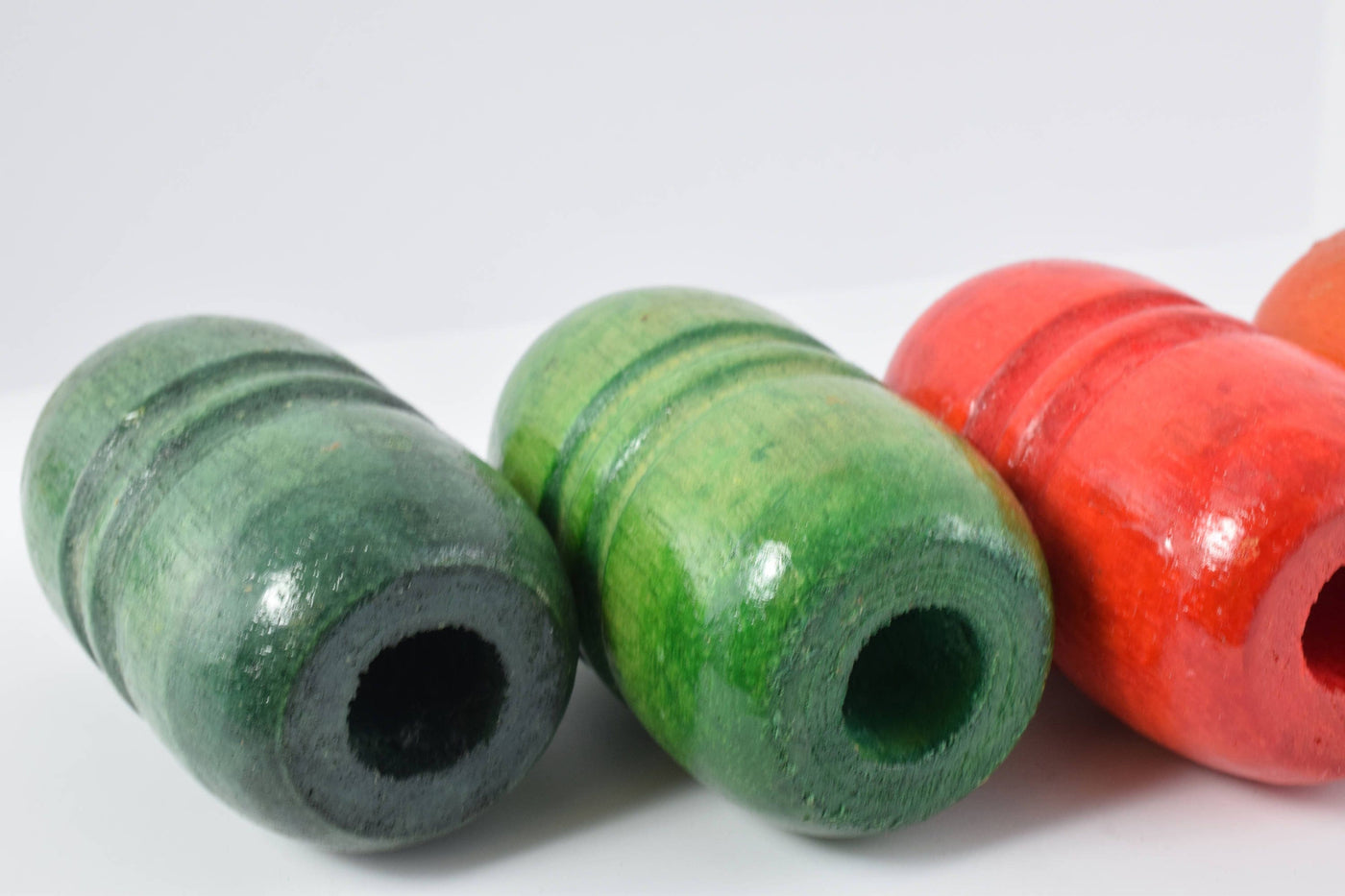 34x55mm Barrel Large Wooden Beads,Wholesale Beads, Sold By 2 pcs, Craft Barrel ,Ridged  Grooved/Wooden Wholesale Beads, Pu...