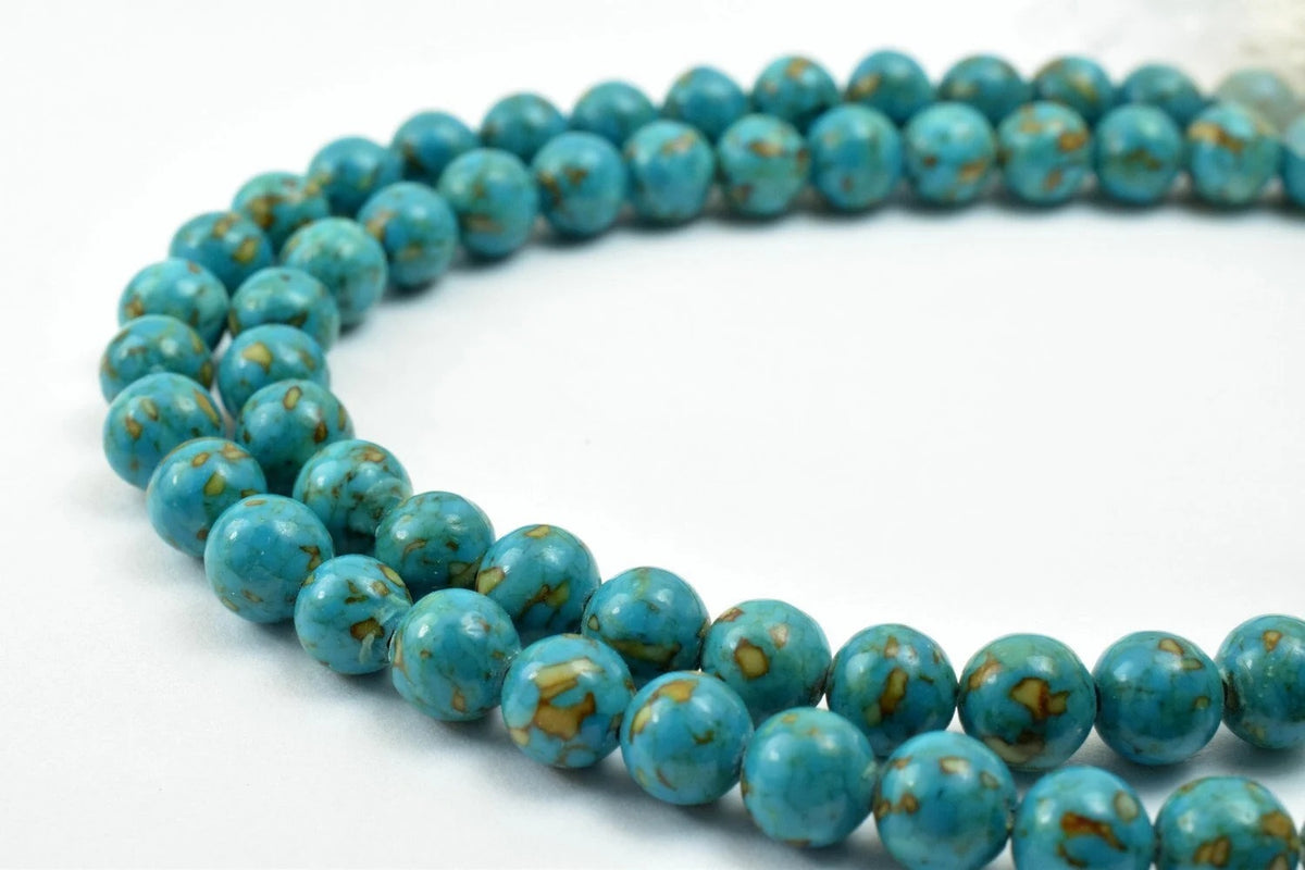 natural magnesite turquoise gemstone round beads 6 mm loose beads birthstone natural beads for jewelry making 335815822 je...