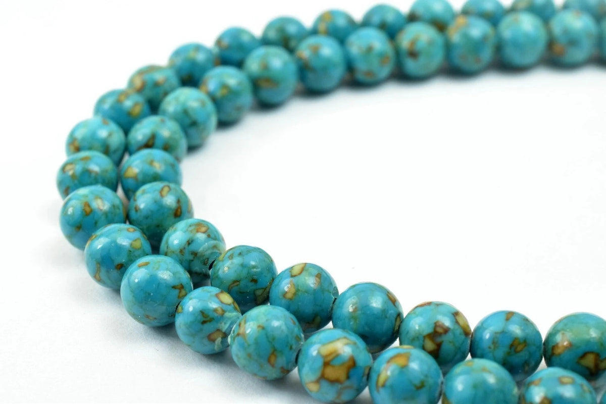 natural magnesite turquoise gemstone round beads 6 mm loose beads birthstone natural beads for jewelry making 335815822 je...