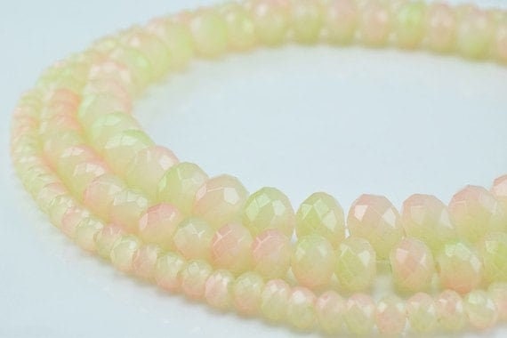 Glass Donut Rondelle Faceted Beads for Jewelry, Decoration, Chandelier 3x4mm, 4x6mm and 6x8mm. 3 Sizes Group 60 PCs each I...