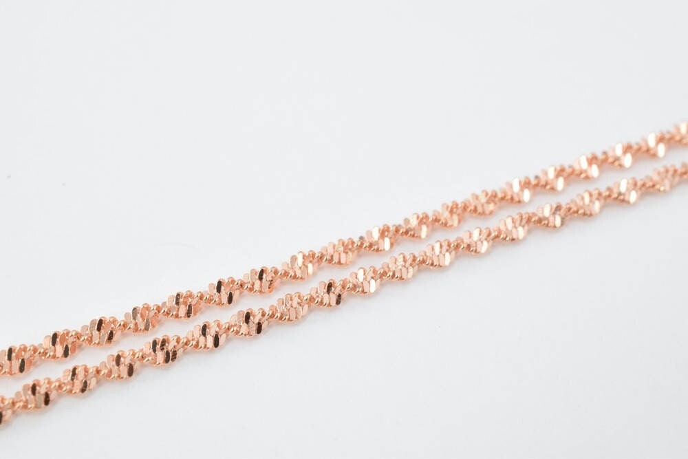 18K Rose gold filled EP tarnish resistant Chain 17.75" Inch CG108 jewelry making supplies