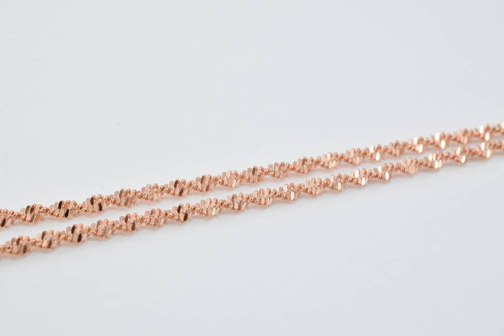 18K Rose gold filled EP tarnish resistant Chain 17.75" Inch CG108 jewelry making supplies - detail image 5