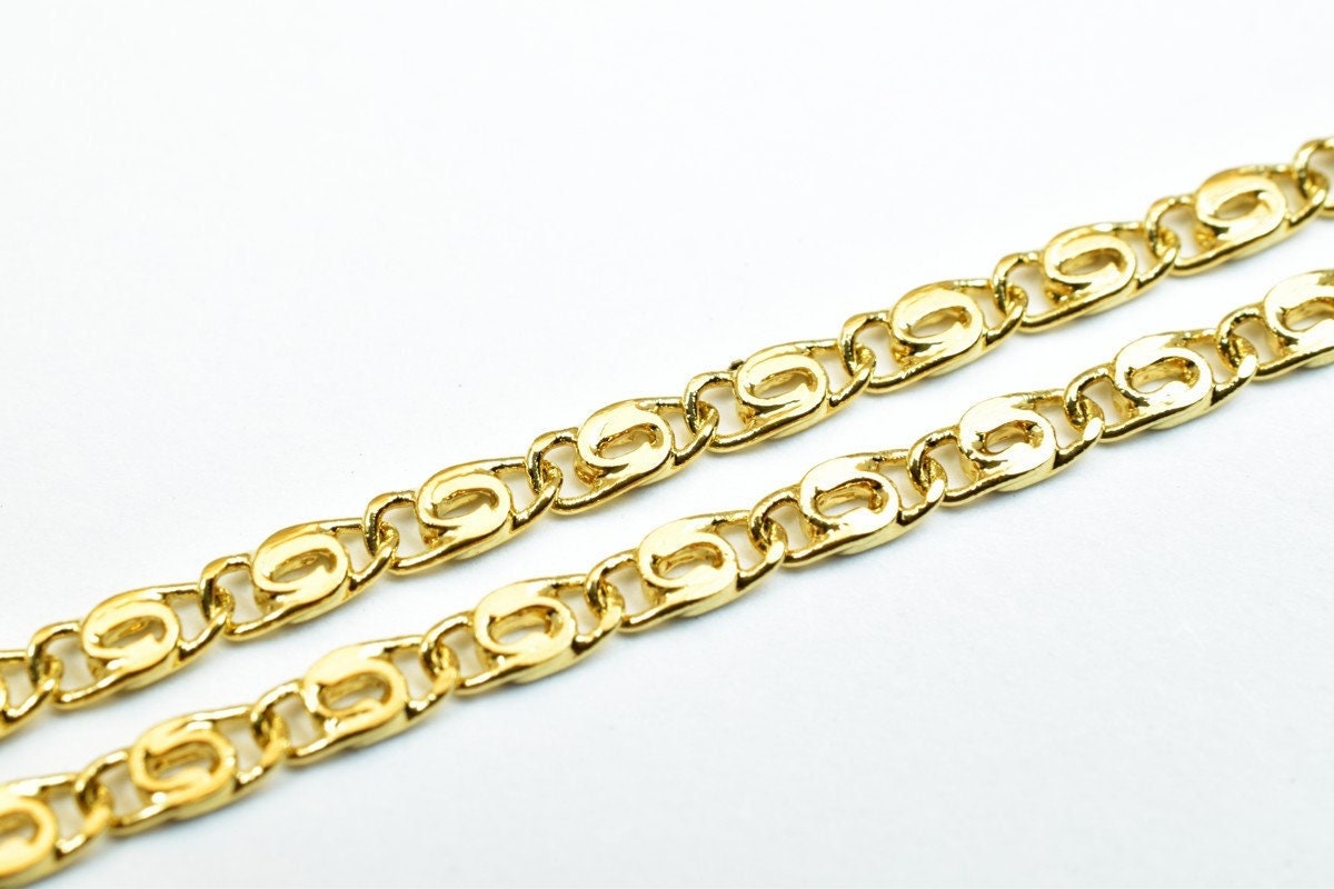 17.5" 18K Gold Filled Look, EP Chain 2mm Width 1mm Thickness  CG345 jewelry making supplies - detail image 4