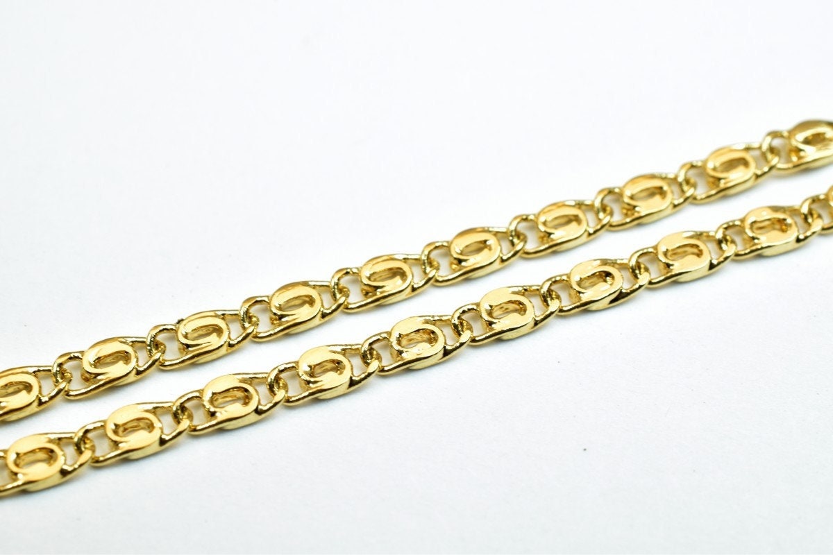 17.5" 18K Gold Filled Look, EP Chain 2mm Width 1mm Thickness  CG345 jewelry making supplies - detail image 5