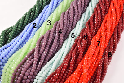 6x4mm 18" Inch Strand Rondelle Faceted Various Colored Crystal Beads, Opaque Rondelle Beads,Shaped Crystal, Faceted, Beadi...