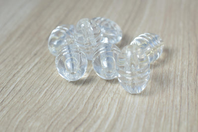 18 x 25mm Clear Ridge Lucite Plastic Beads/Vintage Barrel Plastic Clear Beads/Wholesale/Sold by 60 PCs, Clear Beads,Groove...