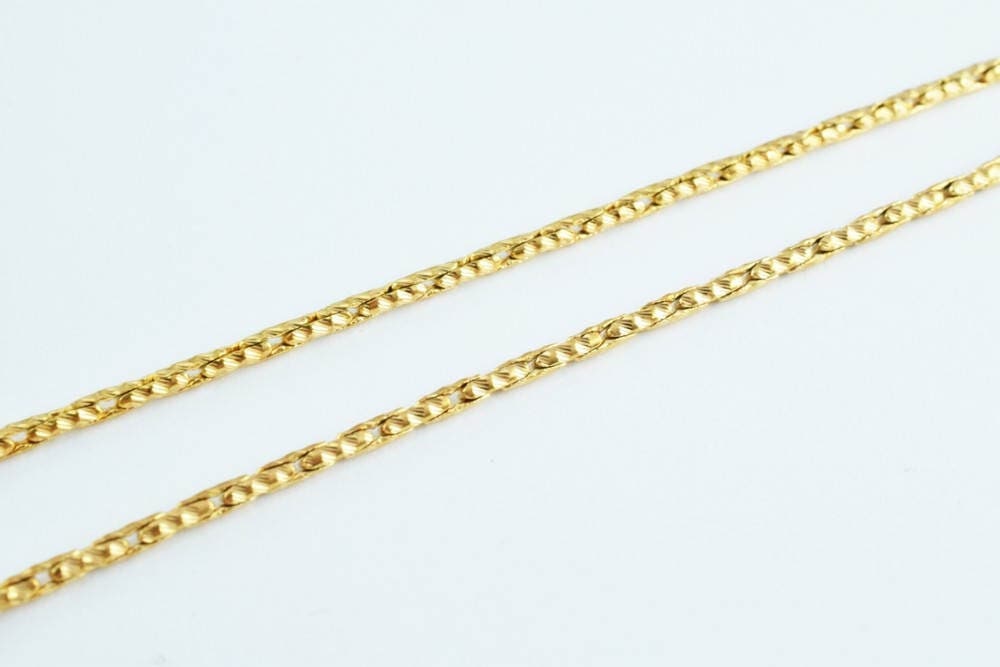 18K Pink Gold Filled Alternative Chain - Jewelry Making Supply Necklace - 17 Inch Length, Thickened 2mm, Metal, Durable Finish