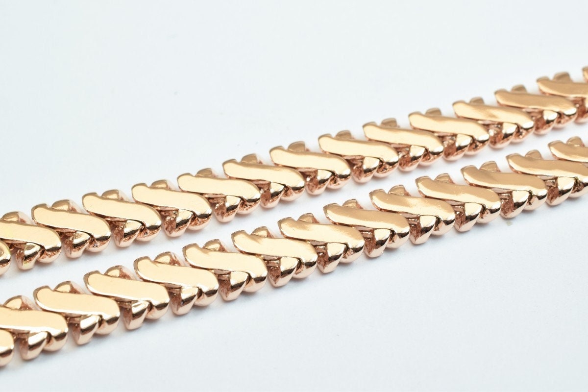 18K Rose gold filled EP tarnish resistant Chain 19" Inches Long 5mm width 2mm Thickness CG227 jewelry making supplies