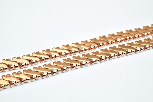 18K Rose gold filled EP tarnish resistant Chain 19" Inches Long 5mm width 2mm Thickness CG227 jewelry making supplies - de...