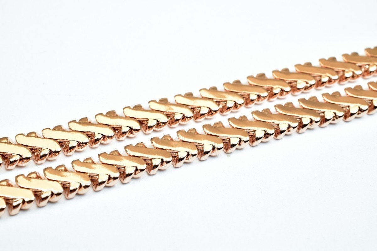 18K Rose gold filled EP tarnish resistant Chain 19" Inches Long 5mm width 2mm Thickness CG227 jewelry making supplies - de...