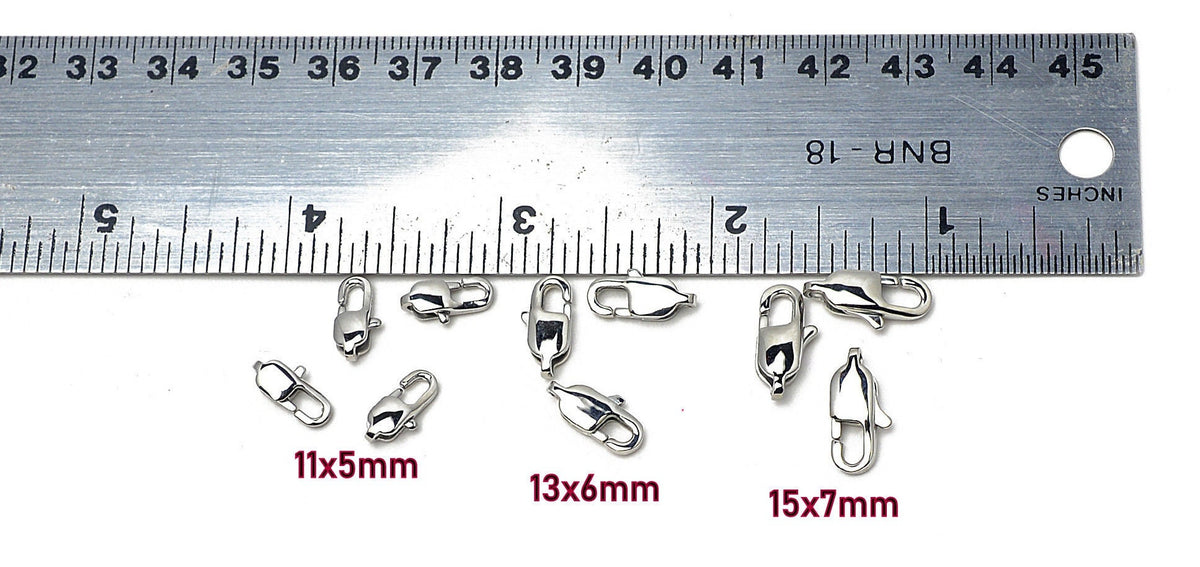 Stainless Steel Lobster Clasp 12PCs/Bag  different Sizes 9x5mm/11x6mm/11x5mm/13x6mm/13x8mm/15x7mm Jewelry Finding Parts Fo...