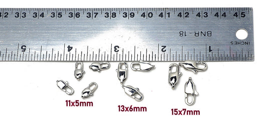 Stainless Steel Lobster Clasp 12PCs/Bag  different Sizes 9x5mm/11x6mm/11x5mm/13x6mm/13x8mm/15x7mm Jewelry Finding Parts Fo...
