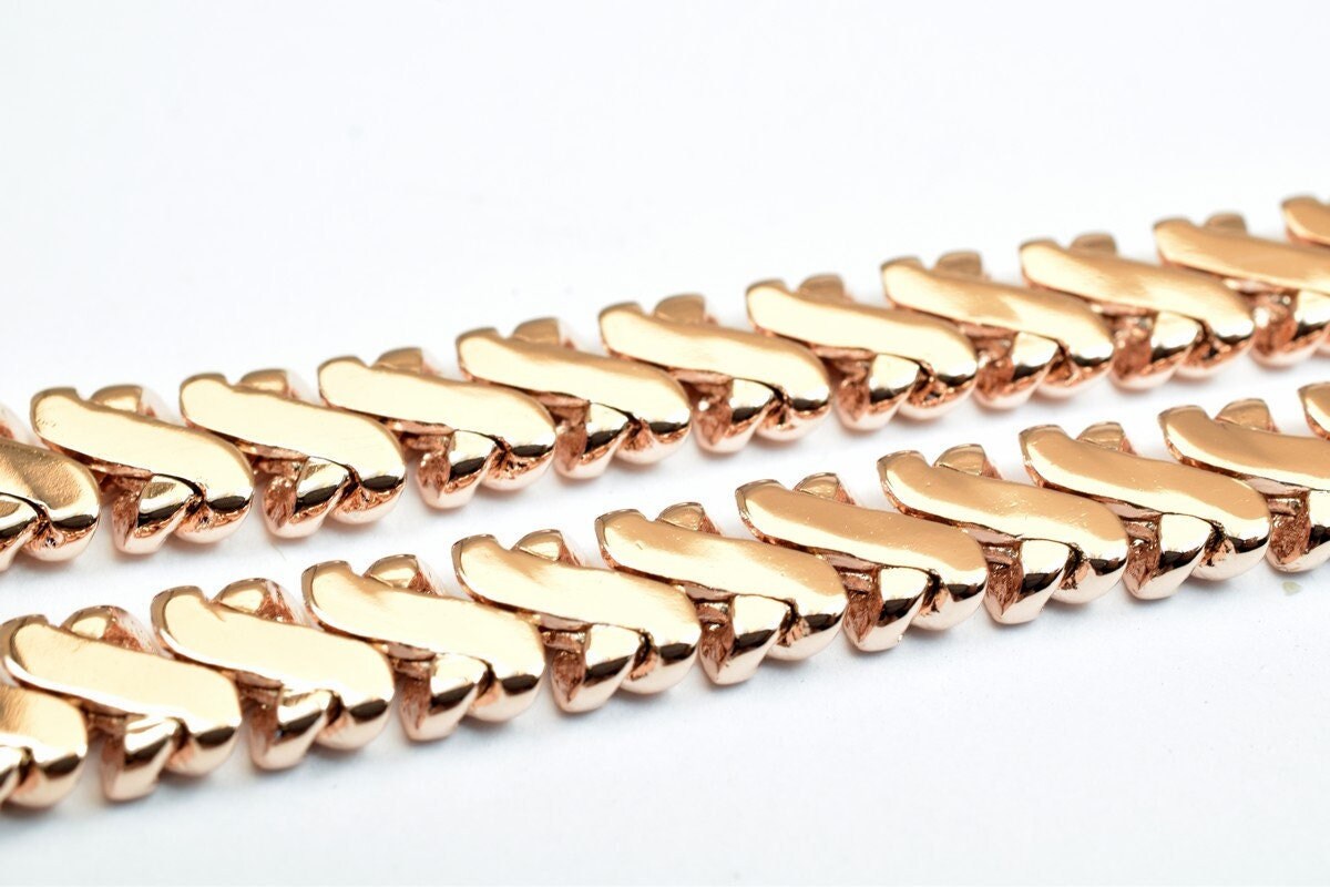 18K Rose gold filled EP tarnish resistant Chain 19" Inches Long 5mm width 2mm Thickness CG227 jewelry making supplies - de...
