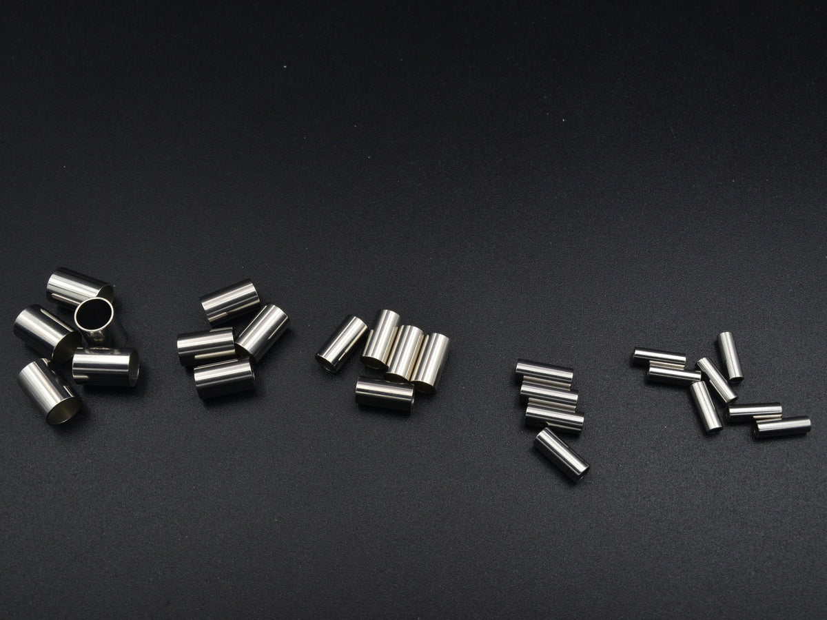 Plain Tube Spacer Silver Beads: Multi-Size Stainless Steel Cylinders, Durable Finish | Jewelry Making, Bulk Supply | 20 Pieces Set