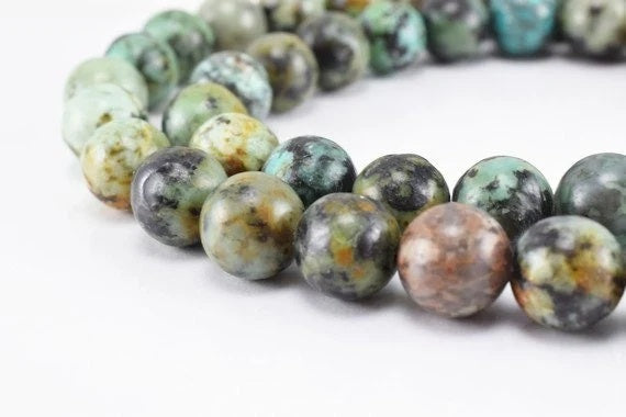 natural african turquoise gemstone round beads 4 mm 6 mm 8 mm 10 mm natural stones beads natural healing stone chakra ston...
