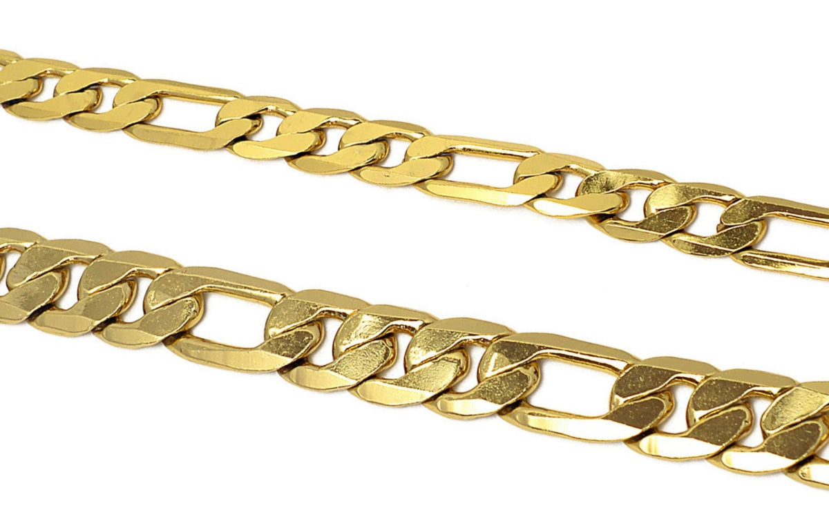 18k Gold Filled Alternative Figaro Chain Width 11mm: Thick Gold Jewelry Crafting (2mm Thick, , Sold by Foot)