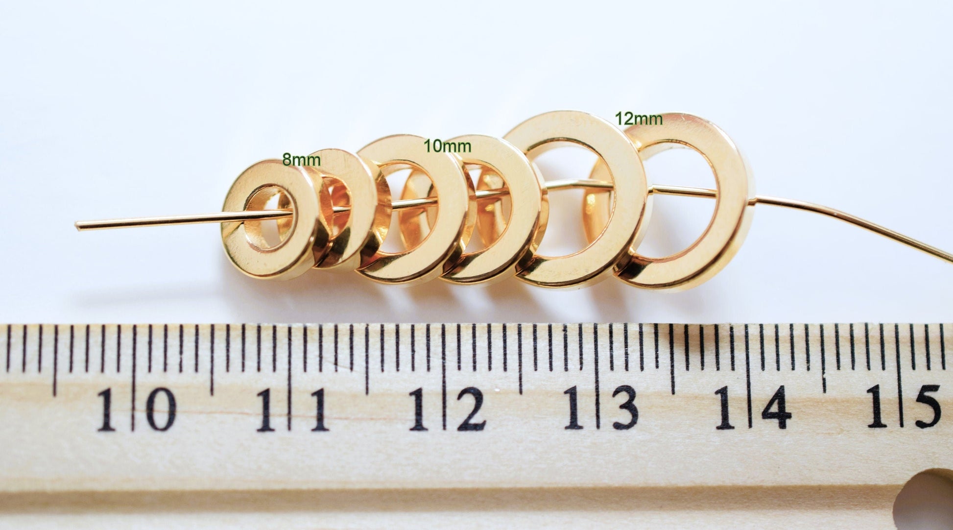 Square Jump Rings, Gold Filled Look Jewelry Findings, Geometric Design (8mm-35mm)