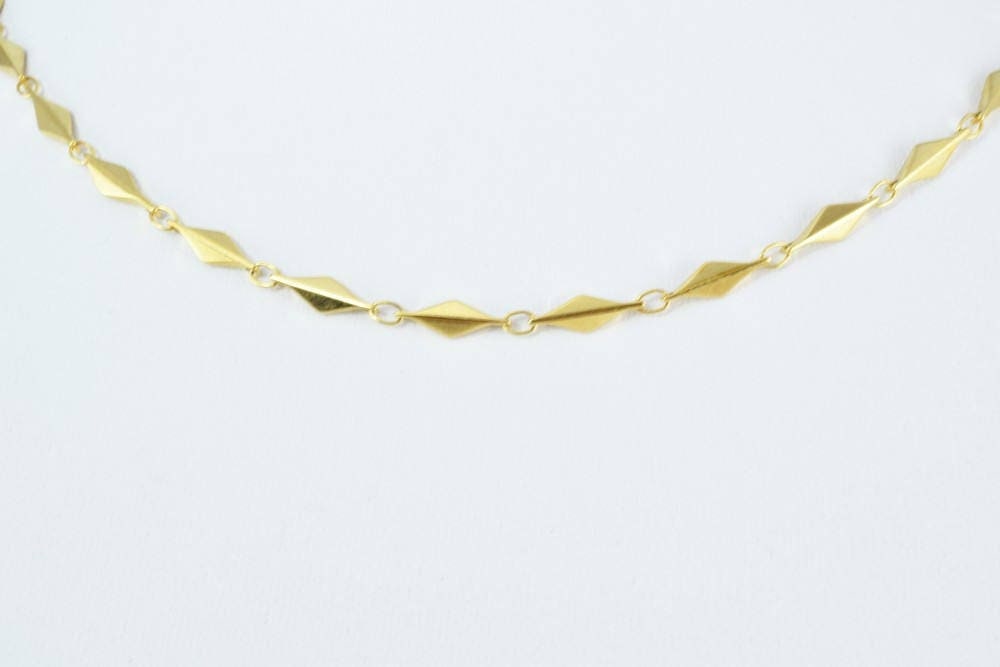 Gold Filled EP Diamond Bar Link Chain 18KT Gold Filled Size 19" /23" Long 4mm Width 2mm Thickness Item #CG11/ CG11A jewelr...