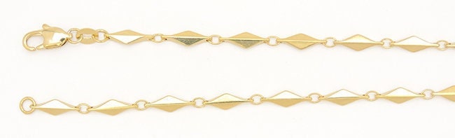 Gold Filled EP Diamond Bar Link Chain 18KT Gold Filled Size 19" /23" Long 4mm Width 2mm Thickness Item #CG11/ CG11A jewelr...
