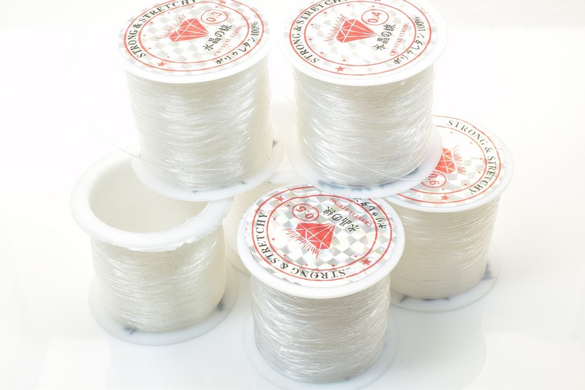 Fishing Line, Non Elastic Clear Crystal Beading Thread String Cord Sizes: 0.25mm, 0.3mm, 0.35mm, 0.4mm, 0.45mm, 0.5mm, 0.6...