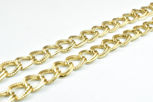 18K Gold Filled Alternative Chain - Durable Jewelry Making Chain - 9mm Width, Tarnish Resistant, , 18.5 Inch Length