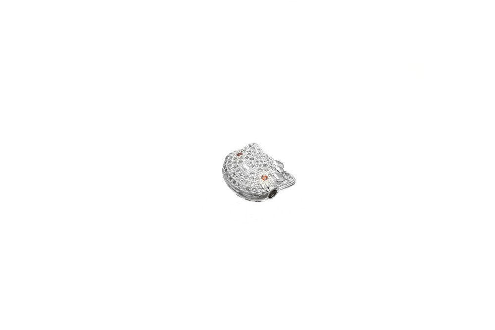 Cat Micro Pave Rhodium Plated With Cubic Zirconia jewelry making supplies - detail image 9