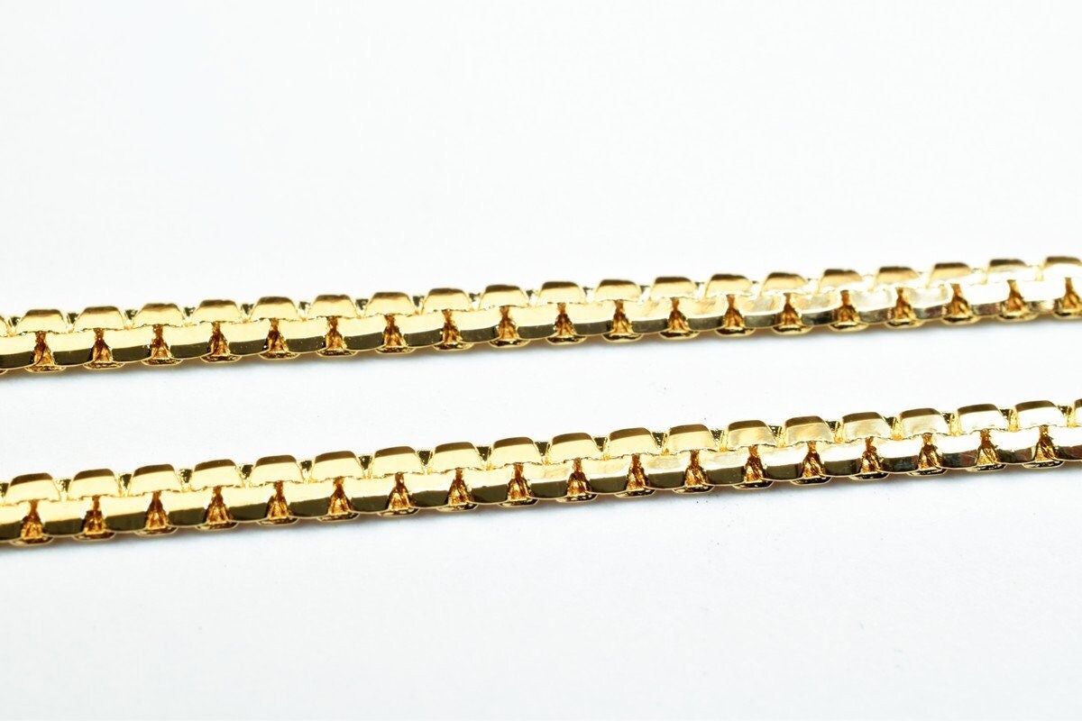 18K Pinky Gold Filled Look, EP Chain Size 19" Long 2mm Width 1mm Thick  CG371 jewelry making supplies - detail image 2