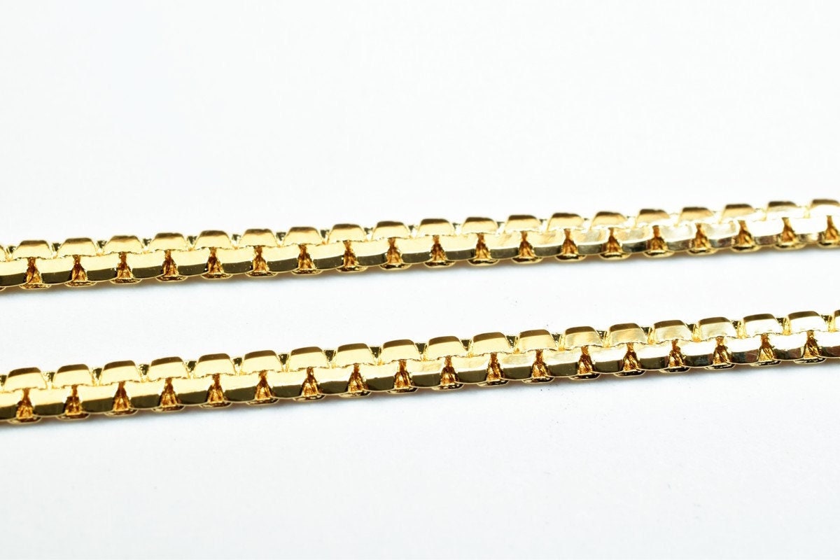 18K Pinky Gold Filled Look, EP Chain Size 19" Long 2mm Width 1mm Thick  CG371 jewelry making supplies - detail image 4